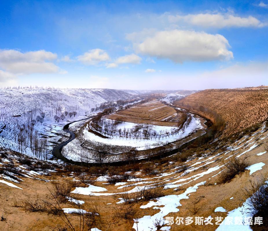 《大沟湾雪霁》--靳晓荣摄于乌审旗（13947747172）1