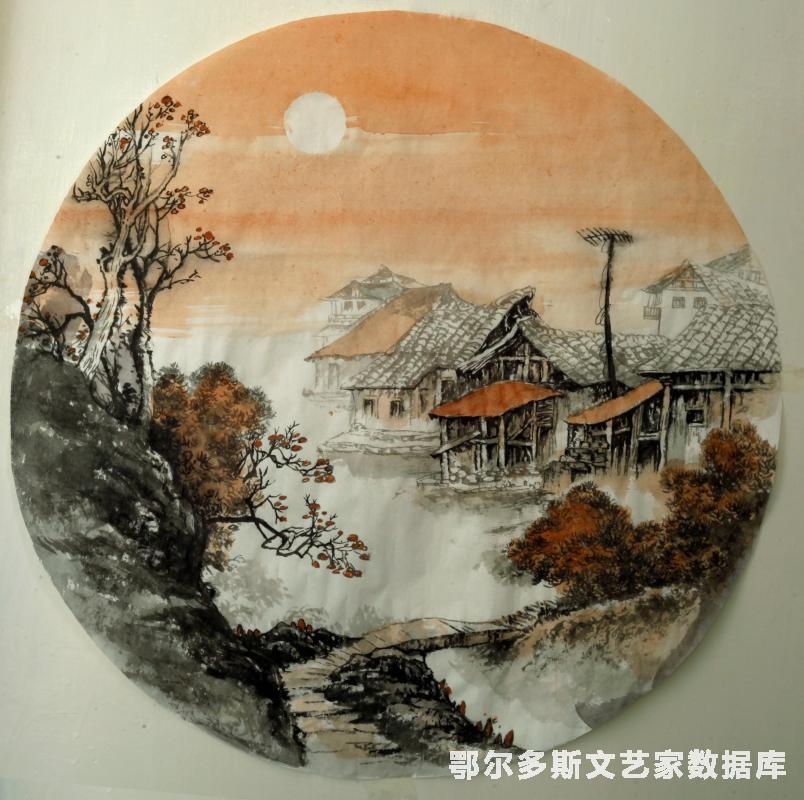 园形山水小品50X50--王美玲（13947723736）