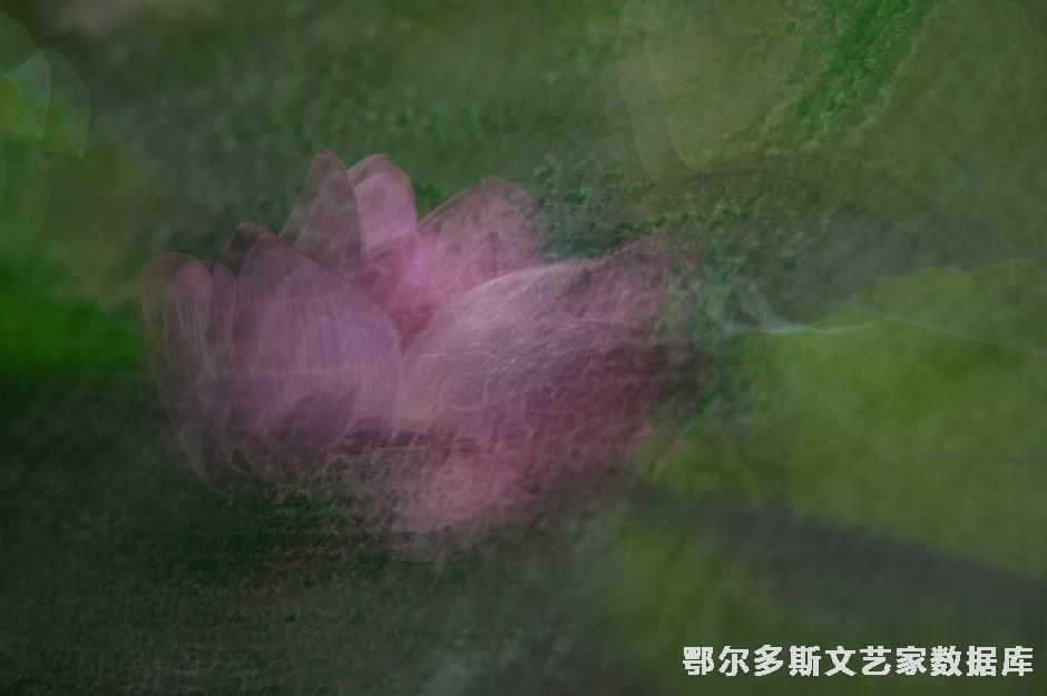 仿漆画  荷1