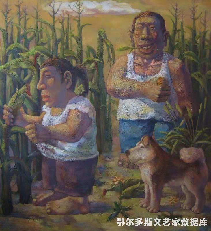 《午后骄阳1》油画130cmX130cm