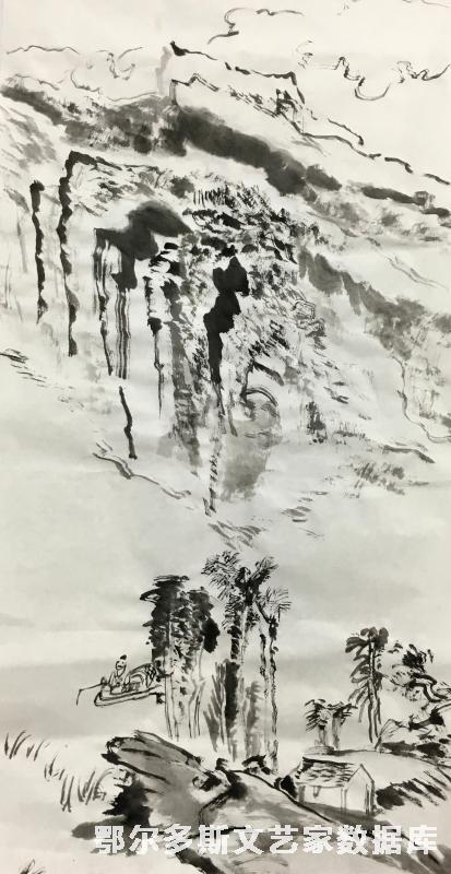 流 国画 40cm×90cm
