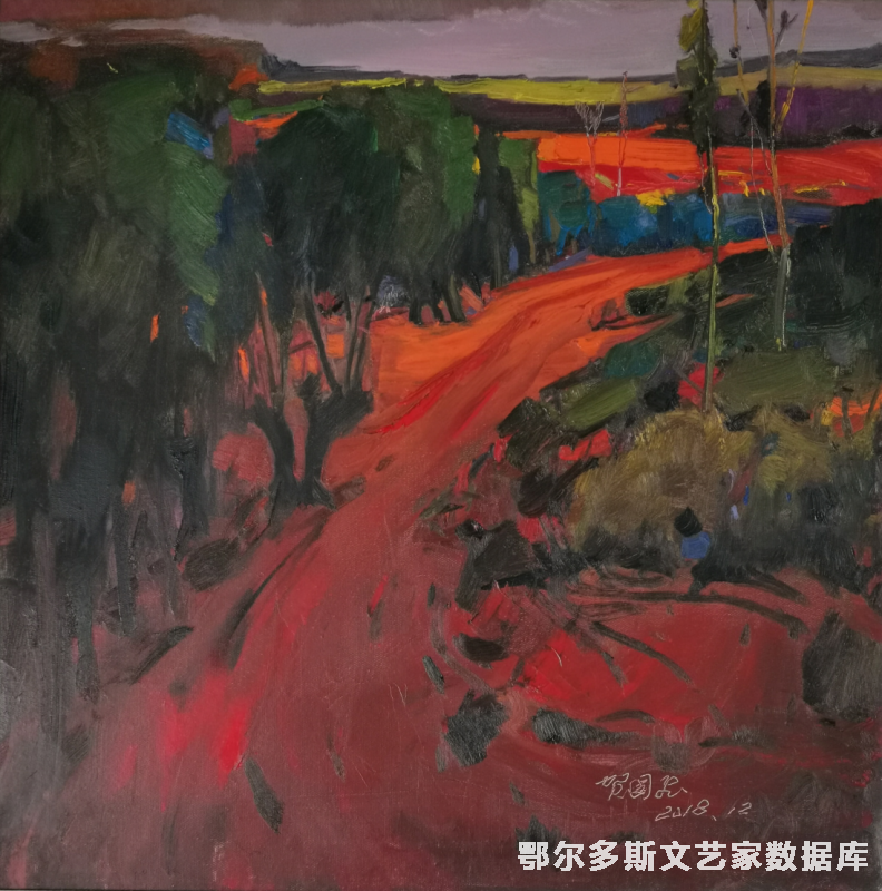 红色子路 油画50cm×50cm