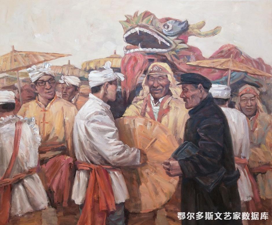 《中国节之龙的传人》油画150cmX150cm