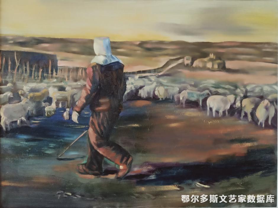 背影 油画 60cm×80cm