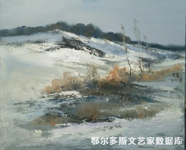 冬日晨曲四 油画 50cm×60cm