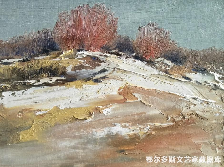 冬日晨曲二 油画 30cm×40cm