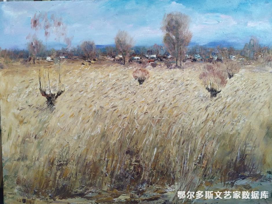 冬日的黄桃湾 油画 60cm×80cm