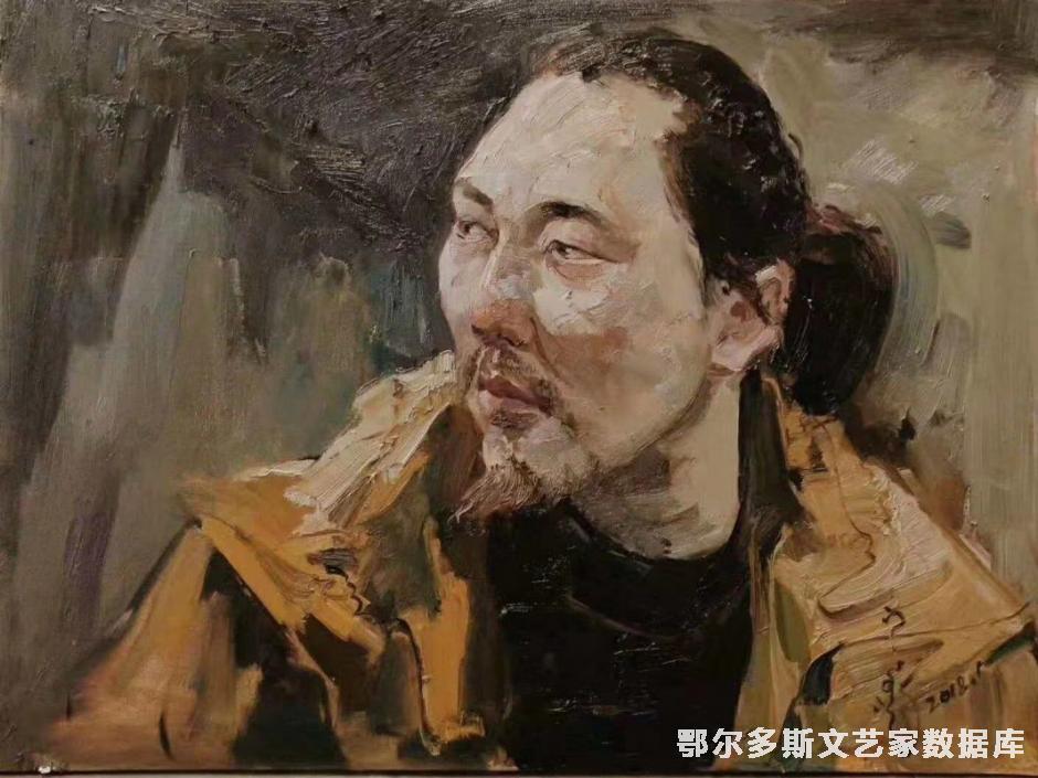鄂尔多斯汉子 油画 60cm×80cm
