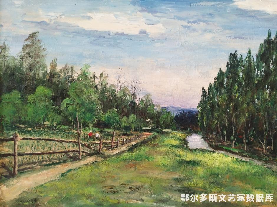 七月的大沟湾 油画 60cm×80cm