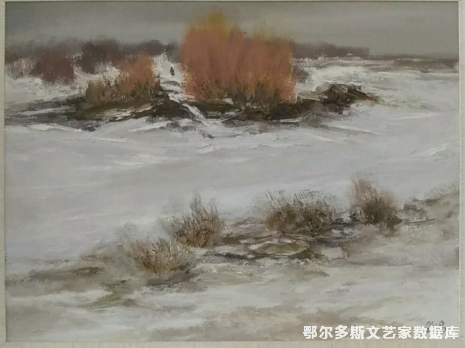冬日晨曲三 油画 60cm×80cm
