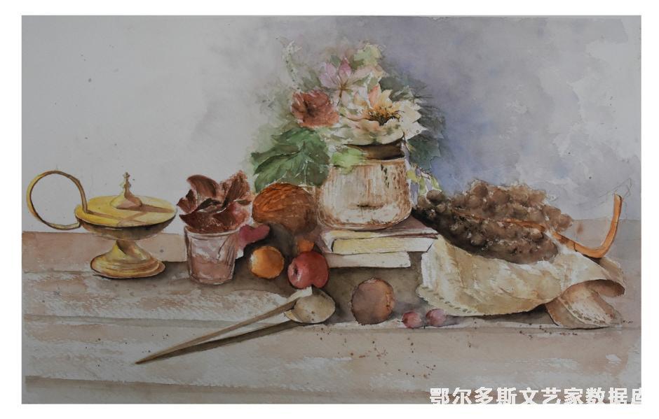 刘春《静物》水彩画15894961515