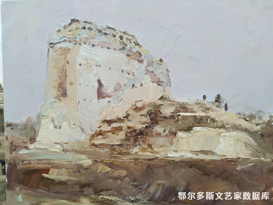 统万城四 油画 40cm×50cm