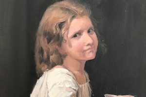 油画《小女孩》